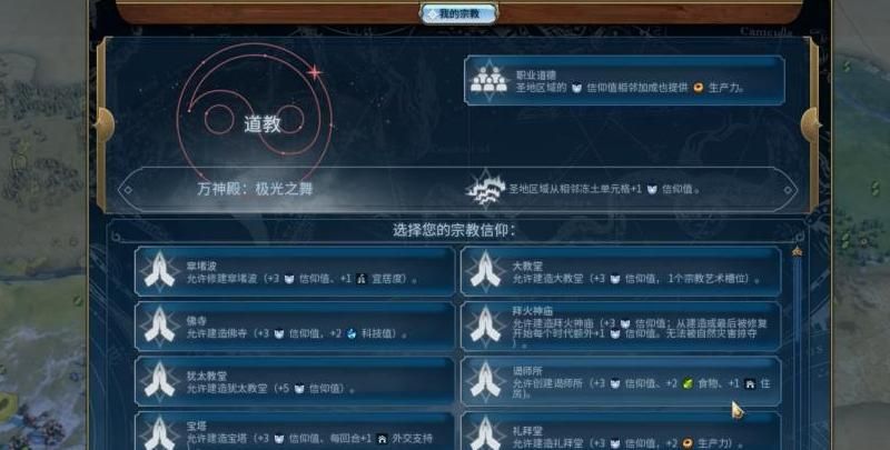 文明6佛教选择什么信仰好